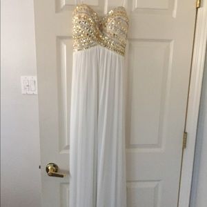 Gold studded event gown